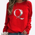 thumbnail image 2 of Pompotops Hiver Femmes Décontracté Manches Longues Hauts Dames Imprimé Chandail Blouse T-Shirt Chandail Liquidation, 2 of 4