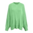 thumbnail image 5 of WUANDIXFA Chandails pour Femmes Mignons Chandails pour Femmes à Manches Longues Fente Latérale Col Rond Chandails Molletonnés à Enfiler Hauts de Mode pour Femmes Vêtements Corset Vêtements d'Extérieur Vert, TG, 5 of 5