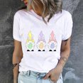 thumbnail image 2 of Pompotops Women Crewneck T Shirts Easter Rabbit Print Tees Short Sleeve T Shirt Blouse Tops, 2 of 9