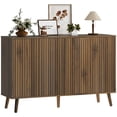 thumbnail image 1 of HOMCOM Sideboard, Fluted Buffet Cabinet with Adjustable Shelves, Dark Brown, 1 of 10