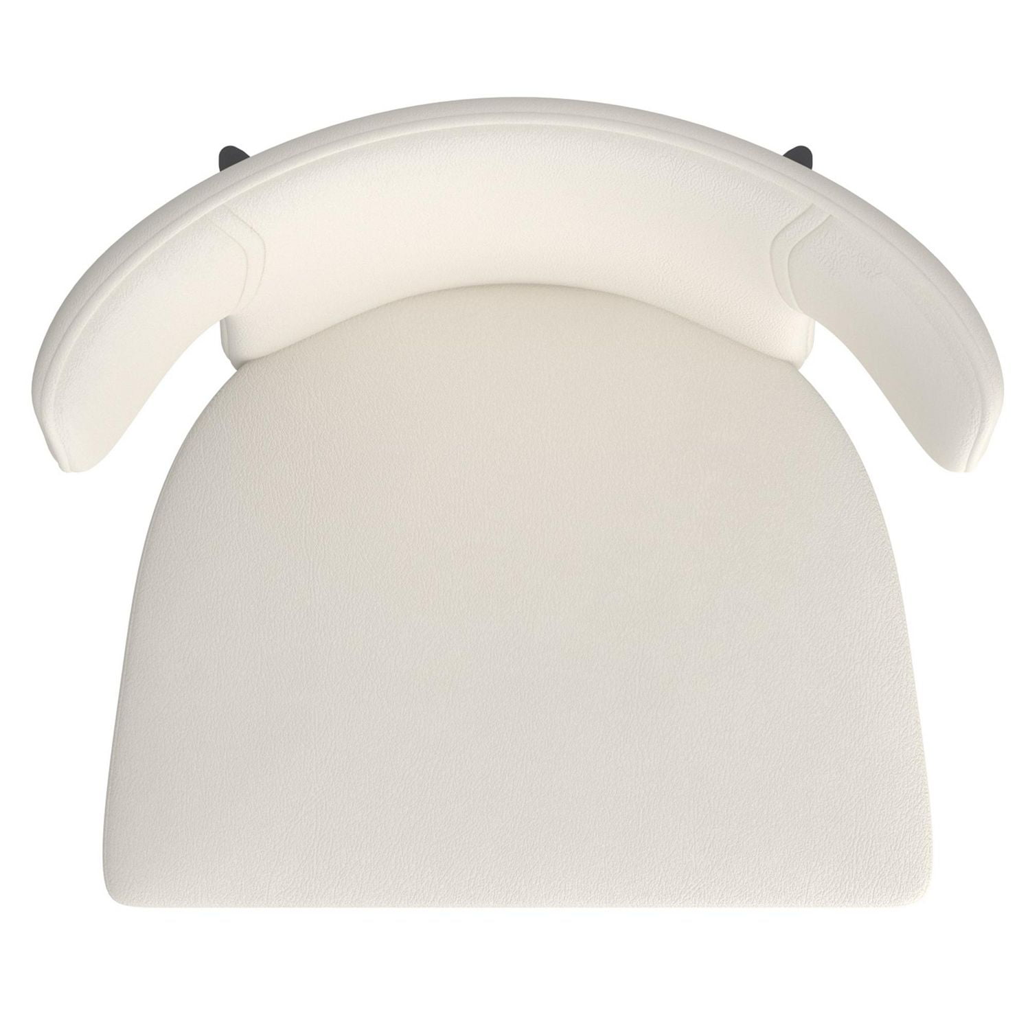 Chaise contemporaine de salle à manger en similicuir et en métal, ensemble de 2 – beige et noir
