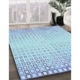 thumbnail image 3 of Ahgly Tapis Rond Lavable en Machine Intérieur Transitionnel Bleu Iceberg, 8 Pieds Rond, 3 of 7