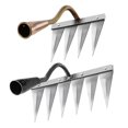 thumbnail image 1 of koolsoo 2 Pcs Herse Râteau de Désherbage Robuste pour Pelouse, Nivellement, Ameublissement du Sol pour le Travail 6 Dents Laiton 4 Dents, 1 of 2