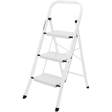 Stanz (TM) Escabeau à 3 Marches, Marchepied Pliant avec Pédale Grand, Échelle en Acier Robuste de 500 Lb, Poignée Pratique, Marchepied en Acier Léger et Portable