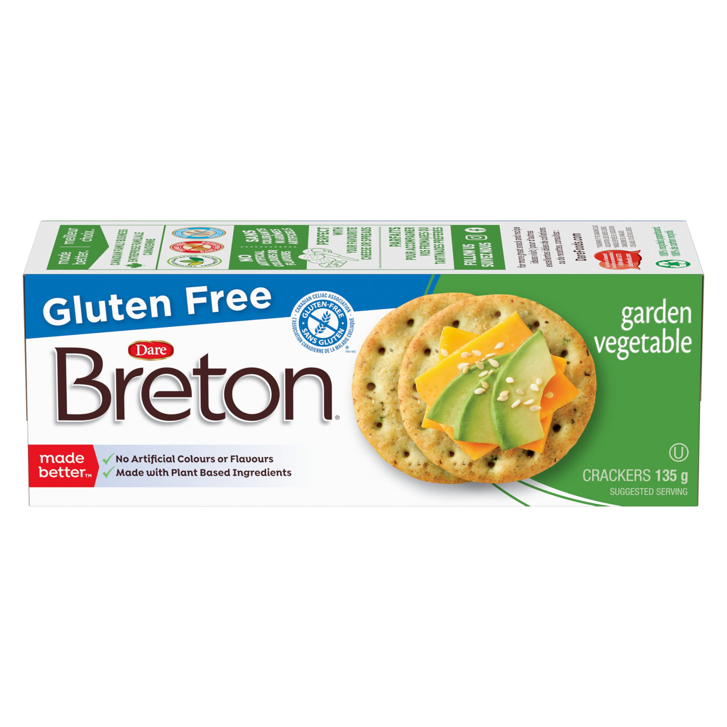 Breton Gluten Free Garden Vegetable Crackers, Dare
