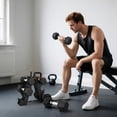 thumbnail image 2 of Soozier 60 LBS Dumbbell Set with Rack, Rubber Coated Hex Hand Weights, 2 of 10
