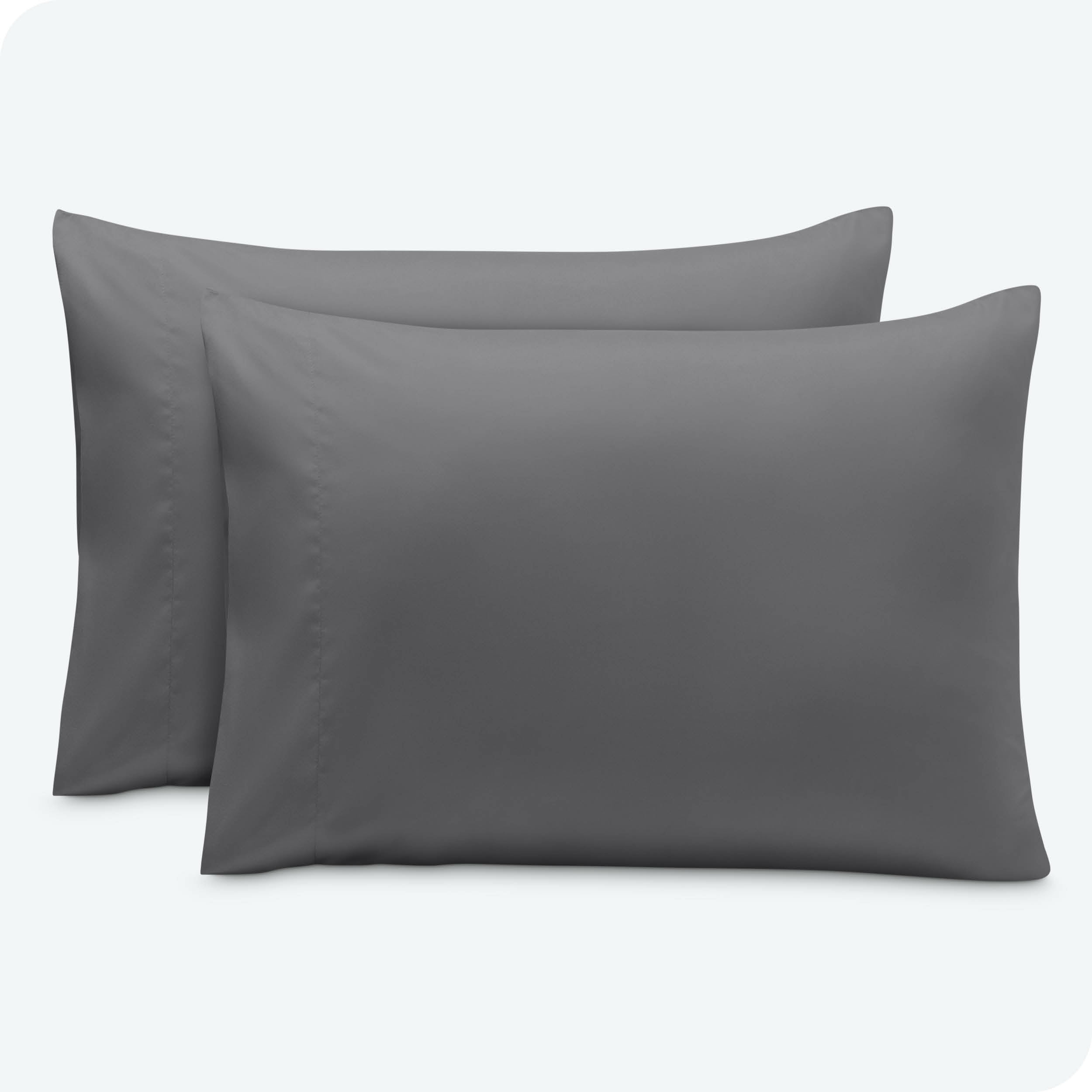 Bare Home Pillowcase Set - Envelope Closure - Premium 1800 Collection - Double Brushed - Ultra Soft - Queen Size, Gray, 2 Count