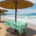 thumbnail image 3 of Nappe d'Extérieur à Imprimé Botanique, Résistante à l'Eau, Anti-Déversement, en Tissu Polyester, Housse de Table avec Trou pour Parasol à Fermeture Éclair pour Déco de Table de Patio et de Jardin, 3 of 9