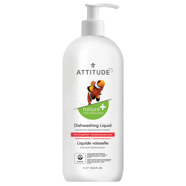 Attitude Dishwashing Liquid Pink Grapefruit 1L