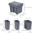 thumbnail image 3 of HOMCOM 10.6 Gal Pull Out Trash Can, Kitchen Garbage Bin with 3 Compartments, 3 of 10