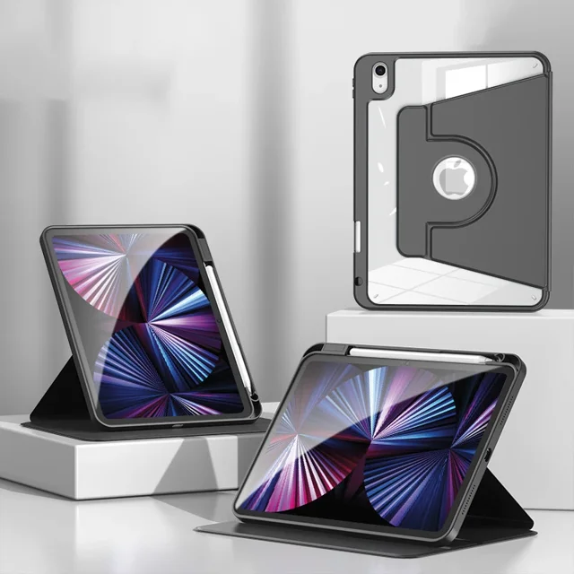 Detachable Rotation Case for iPad Pro 11 12.9 2022 Air 4 10.9 inch Air 5 Tablet Case for iPad Mini 6 10 gen 10.2 9th 8th Cover black for ipad Air 4 Air 5