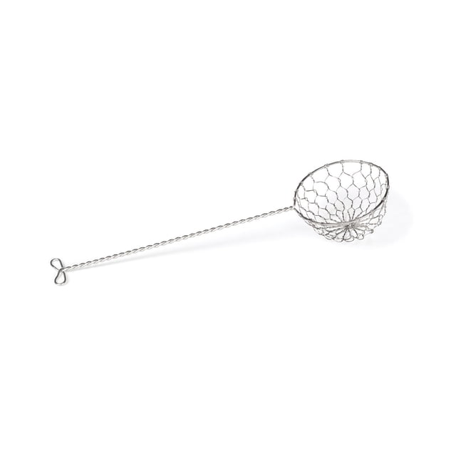 Starfrit Passoire à Fondue avec Poignée Torsadée en Acier Inoxydable et Panier Rond en Treillis Métallique Conçu pour Filtrer les Particules Alimentaires des fondues au Fromage Fondu Ou à la Viande, Mesurant 2,5 par 8,5 Pouces, Va au Lave-Vaisselle et Convient à l'Utilisation en Cuisine.