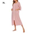 thumbnail image 3 of Xingzhi Robe de Nuit en Polyester pour Femmes Manches Longues Automne Hiver Maison Bureau Vêtements de Nuit Rouge TG, 3 of 6
