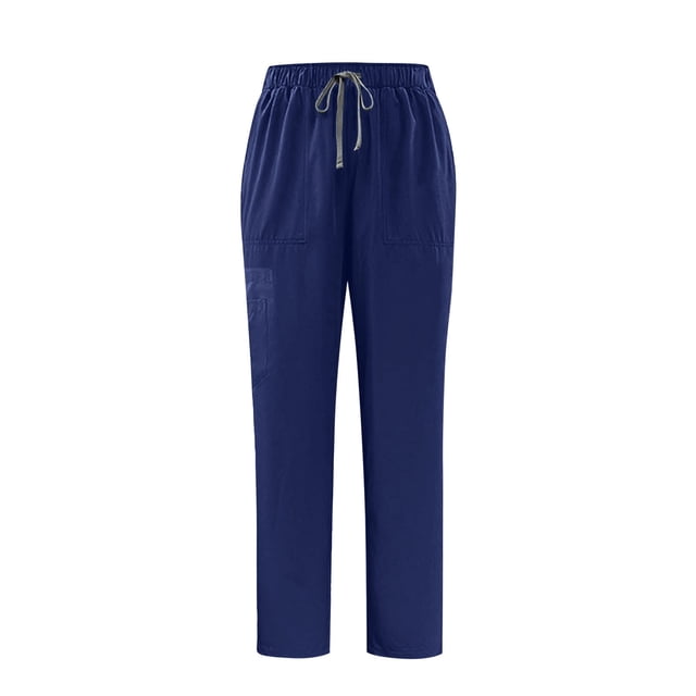yardsong Pantalon Médical de Jogging Extensible Taille Haute pour Femme - Pantalon Athlétique Médical Léger à Cordon, Bas Resserré, Bleu Foncé, TP
