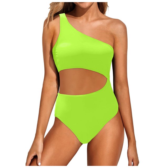FhsagQ Red Swimsuit Sets for Women Crotchless Women One Shoulder 1 Piece Swimsuit for Women Bathing Suits Full Coverage Keyhole Swimwear Womens Swimsuit Sets Robe Yellow XXL