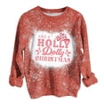thumbnail image 1 of Virmaxy Chandail en Molleton de Noël Décontracté pour Femmes Col Rond Imprimé Holly Dolly Manches Longues T-Shirt Col Rond Orange-A L, 1 of 1