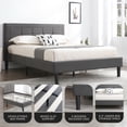 thumbnail image 3 of DeCoro Mornington Upholstered 2.0 Platform Bed w/ Metal Frame, Light Grey, Full, 3 of 9