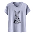 thumbnail image 5 of Tauxra Hauts d'Été à Manches Courtes pour Femmes, T-Shirts à Col Rond pour Femmes, Blouse T-Shirt Décontractée à Imprimé de Pâques, 5 of 5
