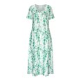 thumbnail image 4 of Jusqu'à 65 % de Rabais! Robes d'Été Mode pour Femmes 2024 Grande Taille Décontractées Amples Imprimées Robe de Plage Robe d'Été Col en V Manches Courtes Robes, 4 of 6