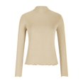 thumbnail image 4 of MeetoTime Long Sleeve Tops for Women Basic Long Sleeve Mock Neck Stretch Ribbed Slim Bottom Shirt S-3X, 4 of 6