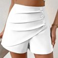 thumbnail image 2 of Timegard Shorts for Women High Waist Ruched Button Comfy Solid Color Casual Shorts Summer Fashion, 2 of 4