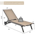 thumbnail image 2 of Topbuy Chaise Longue Inclinable d'Extérieur en Aluminium, 2 Pcs, avec Dossier Réglable, Brun, 2 of 6