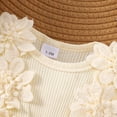 thumbnail image 4 of GPOECD Baby Girls Ribbed Bowknot Romper Headband Set Sleeveless Summer Baby Outfit with Breathable Design Sleeveless Rompers for Babies 1-18 Months Beige-d,3-6 Months, 4 of 8