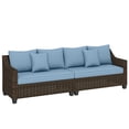 thumbnail image 1 of Outsunny Canapé d'Extérieur 4 Places, Canapé de Patio avec Coussins, Bleu, 1 of 10