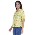 thumbnail image 2 of Moomaya Womens Printed Top Roll-Up&nbsp;Sleeve Collar Neck Button-Down Shirt, 2 of 7