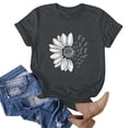 thumbnail image 4 of T-Shirt d'Été Tournesol pour Femmes Grande Taille Blouse Ample Manches Courtes Graphique Décontractée Polyester, 4 of 4