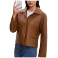 thumbnail image 1 of Veste en Cuir Femme Coupe Ajustée/veste Femme Hiver Décontractée, Fête, 1 of 7