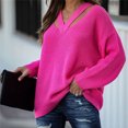 thumbnail image 1 of EGNMCR Cardigans pour Femmes, Chandails pour Femmes Mode Femmes Couleur Unie Manches Longues Chandail Col en V Décontracté Hauts de Chandail Femmes Chandail, 1 of 7