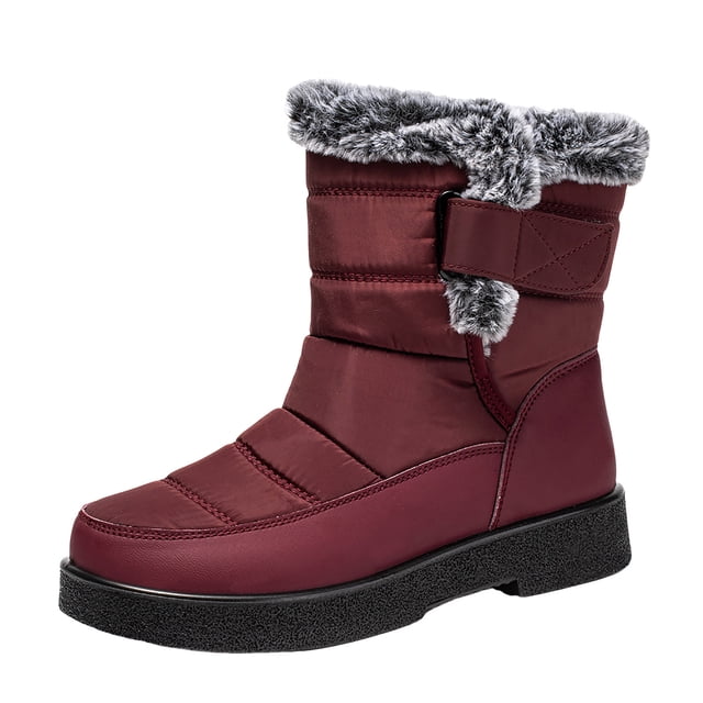 Kcodviy Couple Men Women Winter Snow Boot Women Lightweight Water Proof Flat Hook Snow Boots Size 5 Women Loop Keep Warm Snow Women Snow Boots Size 8 Boots Comfortable Mid Boots Shoes