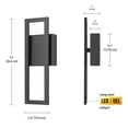 thumbnail image 4 of LED Integrated Black 14" Outdoor Indoor Wall Sconce, 4 of 8