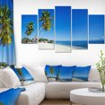 thumbnail image 1 of Palms Courbées vers Belle Plage de Vacances - Uvre d'Art Moderne sur Toile, 1 of 1