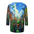 thumbnail image 4 of Mceream T-Shirt St Patricks Day à Manches 3/4 pour Femmes, Hauts de Printemps à Col Rond, T-Shirts Décontractés, Blouses à Imprimé Floral, T-Shirts Graphiques, Tenues d'Été, Hauts Bohèmes, Grande Taille, Chemises à Imprimé Trèfle L, 4 of 5