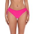 thumbnail image 3 of Ocean Blues Women's Full Coverage Swim Bottoms Sides Drawstring Mid Rise Bikini Bottom Pink Bathing Suit Size XL, 3 of 8