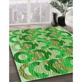 thumbnail image 3 of Ahgly Company Tapis d'Intérieur Ronds Transitionnels Lavables à la Machine, Vert Lime Foncé, 6 Pieds Rond, 3 of 7
