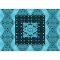thumbnail image 1 of Ahgly Company Tapis d'Intérieur Rectangulaire Transitionnel Lavable à la Machine, Bleu Turquoise Vif, 7 Pieds x 10 Pieds, 1 of 7