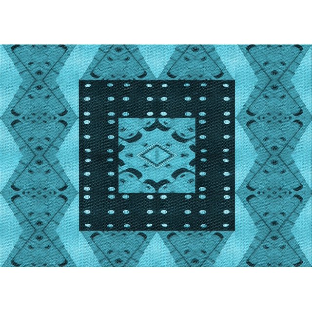 Ahgly Company Tapis d'Intérieur Rectangulaire Transitionnel Lavable à la Machine, Bleu Turquoise Vif, 7 Pieds x 10 Pieds