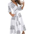thumbnail image 1 of Fridja Robe Mi-Longue Décontractée à Col en V et à la Cheville Womens, 1 of 5