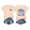 thumbnail image 2 of Pisexur Hauts pour Femmes Décontractés en Lin Col Rond Grande Taille Imprimé Manches Courtes T-shirt Blouse, Hauts d'Été pour Femmes Vert Armée, G, 2 of 2