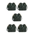 thumbnail image 2 of maskred Bucket Shoulder Bag Drawstring Bag Purse Handbags Small Shopping Green 22x11x19CM 5Set, 2 of 6