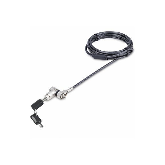 StarTech.com Universal Laptop Lock 6.6ft (2m), Security Cable For Notebook Compatible With Noble Wedge��/Nano/K-Slot; Keyed Locking Cable - Anti-Theft Cut-Resistant Steel Cable (UNIVK-LAPTOP-LOCK) - Security cable lock - black, silver - 6.6 ft