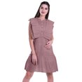 thumbnail image 1 of Moomaya Womens Ruffle Sleeve A,Line Schiffli Dress Solid Designer Party Dress, 1 of 6