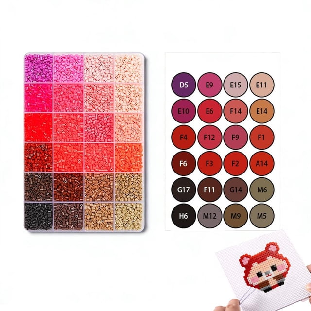 Complete Perler Beads Craft Kit with Iron Tool, DIY Fuse Bead Refill Supplies for Kids Adults, Beads & Templates for Making Pixel Art, Handmade Gift & Activity Set