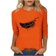 thumbnail image 1 of Dadaria Matters Tee Femme Chemise Orange Manches 3/4 T-Shirt Col Rond Hauts Été Chandail Blouses m, 1 of 4