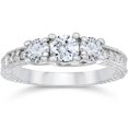 thumbnail image 1 of 1 1/4ct   3 Stone Round Diamond Engagement Ring 14K White Gold, 1 of 2