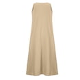 thumbnail image 3 of Robe Longue d'Été pour Femmes Robe d'Été pour Femmes Col en V Mode Décontractée Couleur Unie Sans Manches Coton Lin Robe Longue Robe Longue d'Été pour Femmes Robe Longue pour Femmes Été, 3 of 8