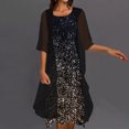 thumbnail image 2 of Pisexur Robes pour Femmes Ensemble Deux Pièces Robe Décontractée Robe Élégante en Chiffon 1 Pce Dress+1 Pce Cardigan Floral Ajusté Ample, 2 of 6